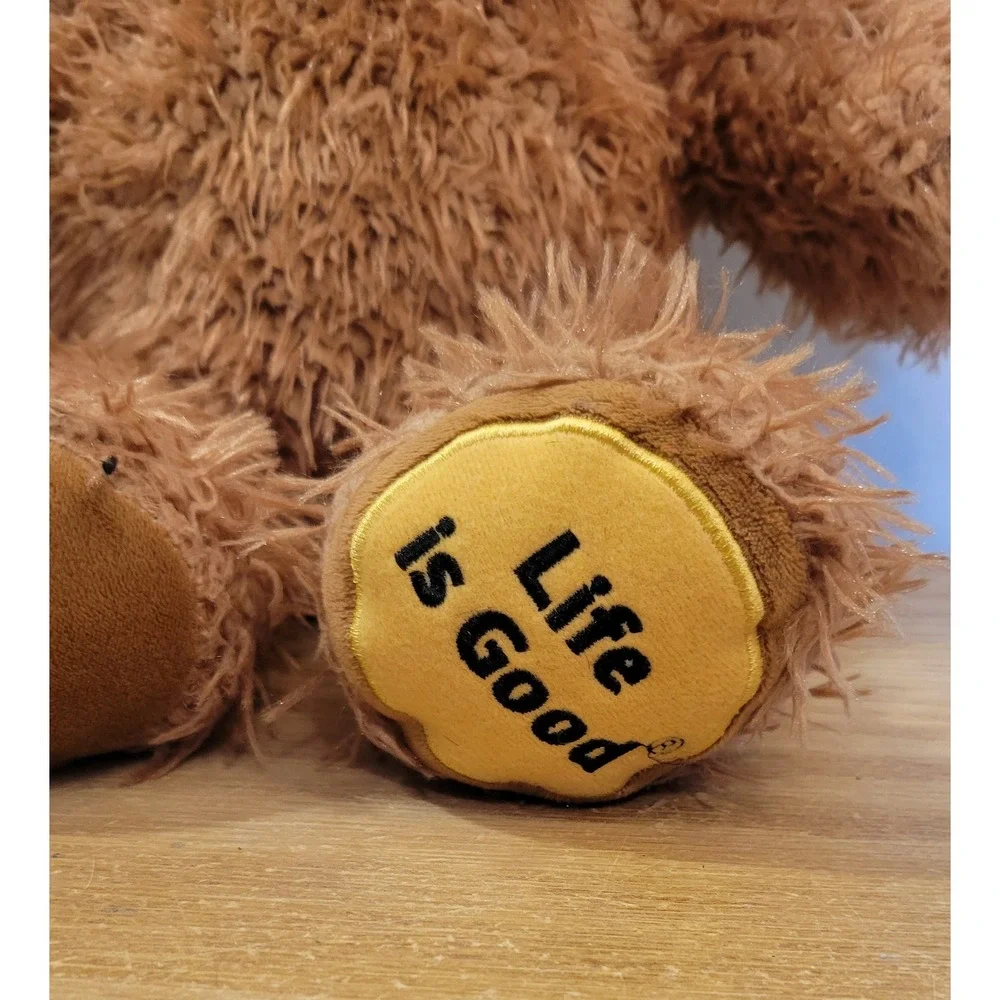 Build-A-Bear Workshop Life is Good Plush Brown Shaggy Fur Teddy Bear 16 inch